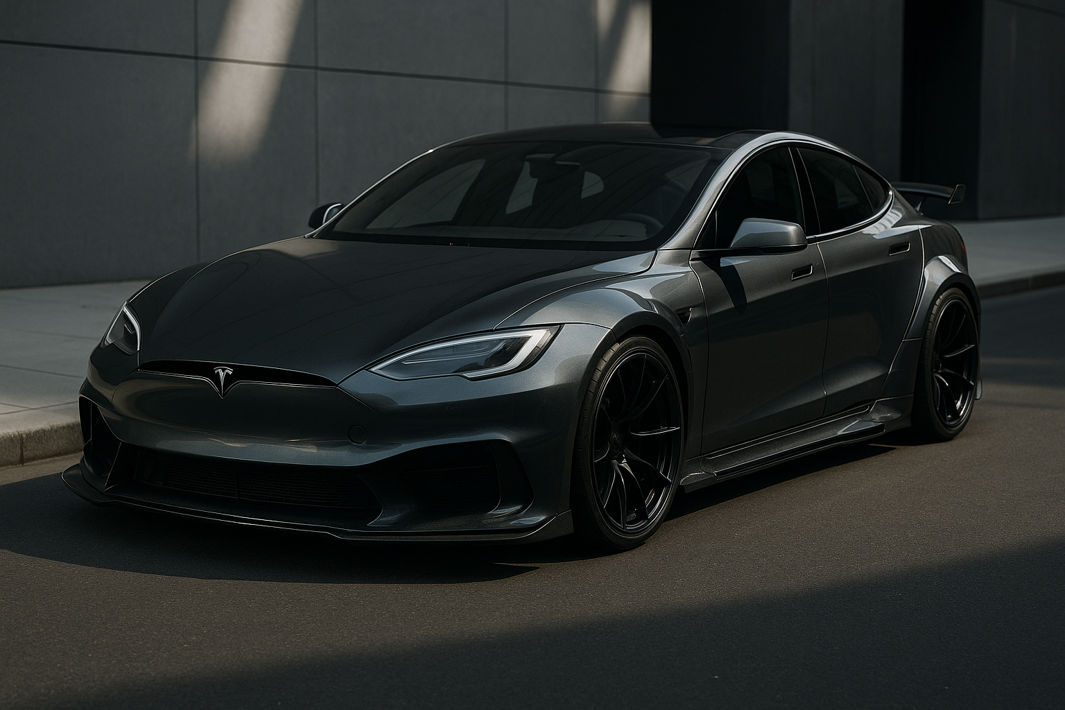 Tesla with body kit